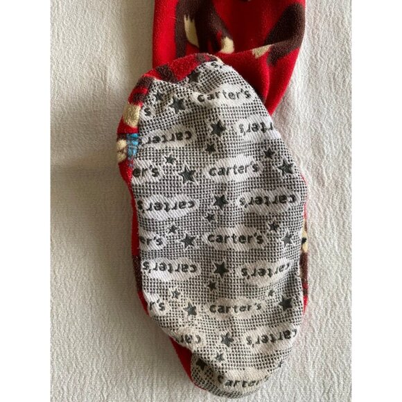 Carter's Red Brown Dog Zip Front pajamas pjs winter Union Suit Size 8 - Picture 9 of 10